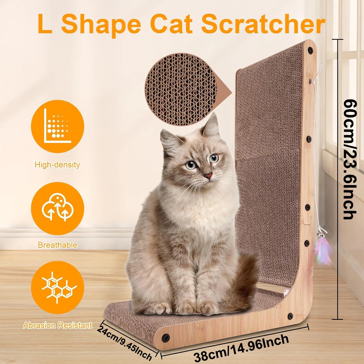 L Shape Cat Scratcher - Wall
