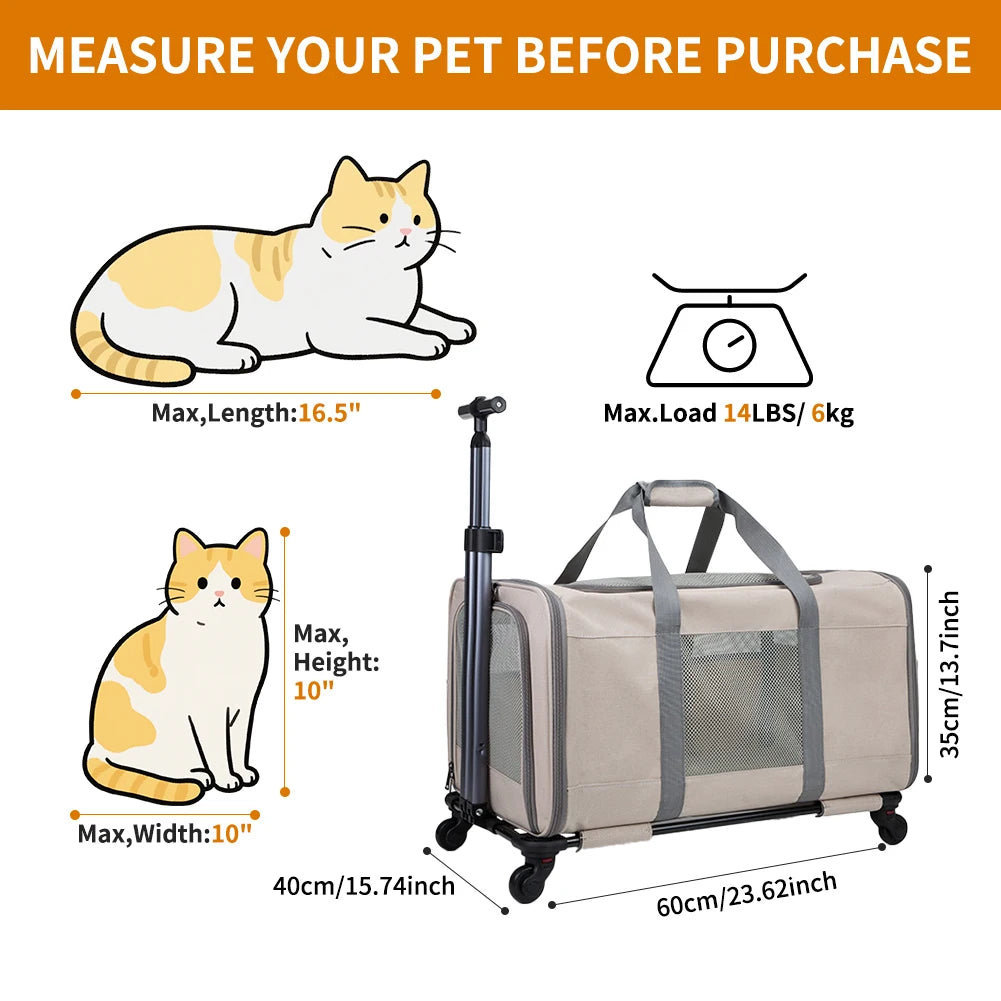 Cat Trolley With Wheels & Safety Belts