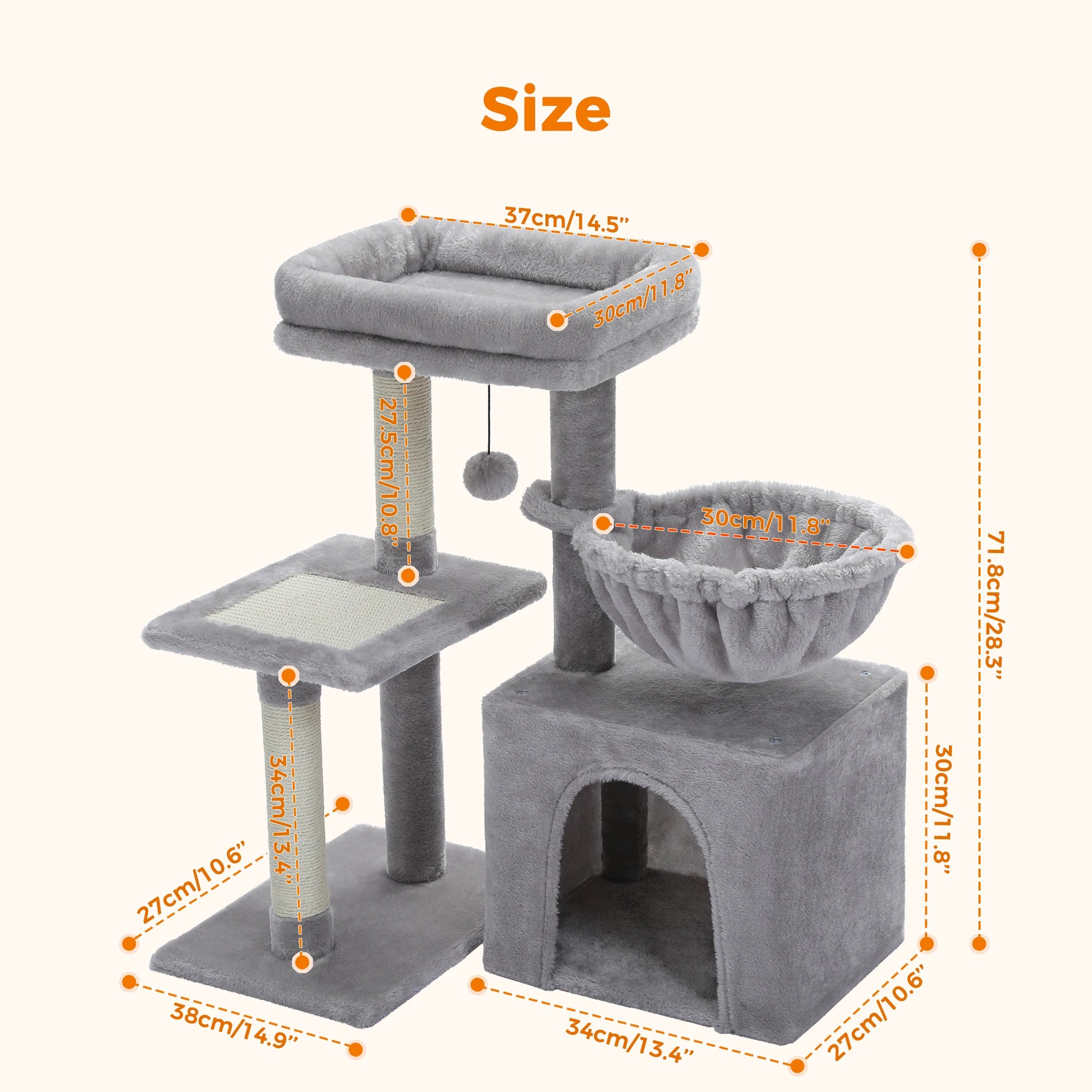 Cat tree Cat Tower With Hammock - Unique