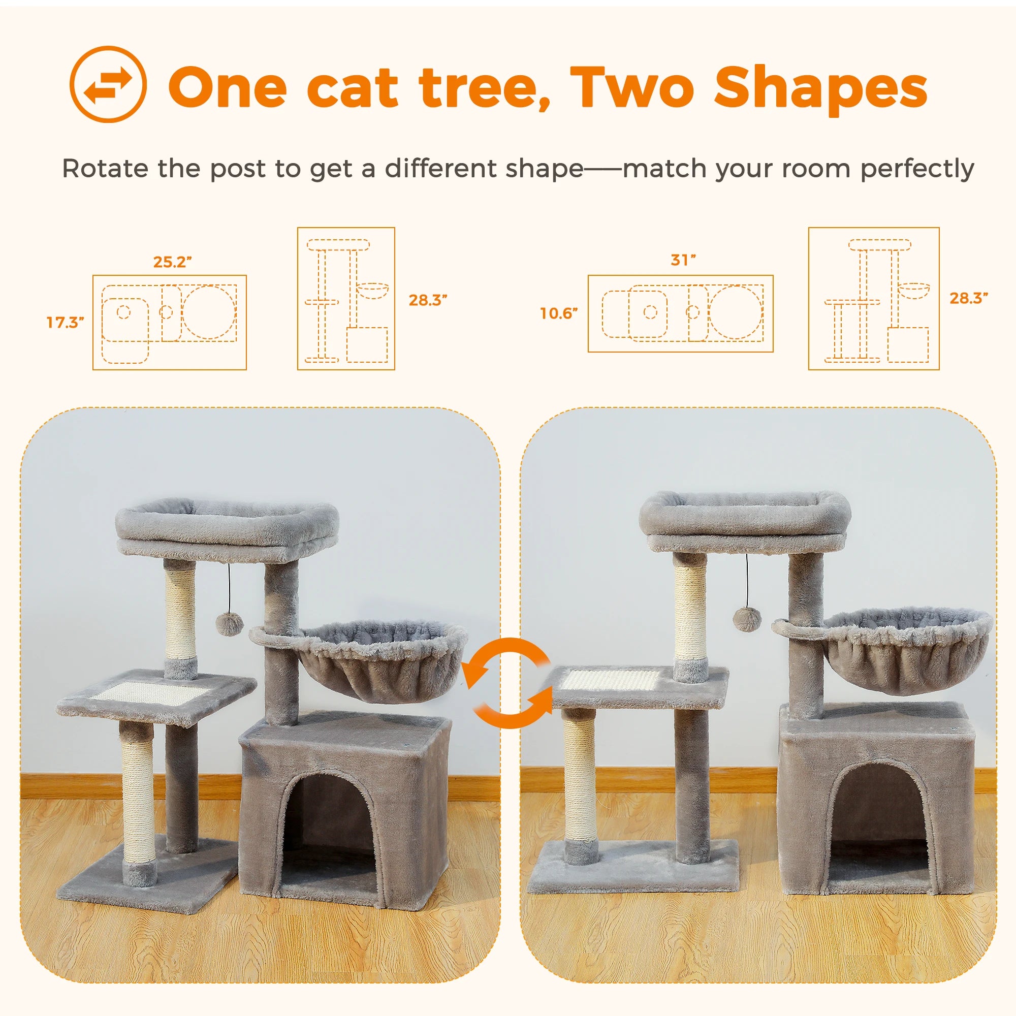 Cat tree Cat Tower With Hammock - Unique