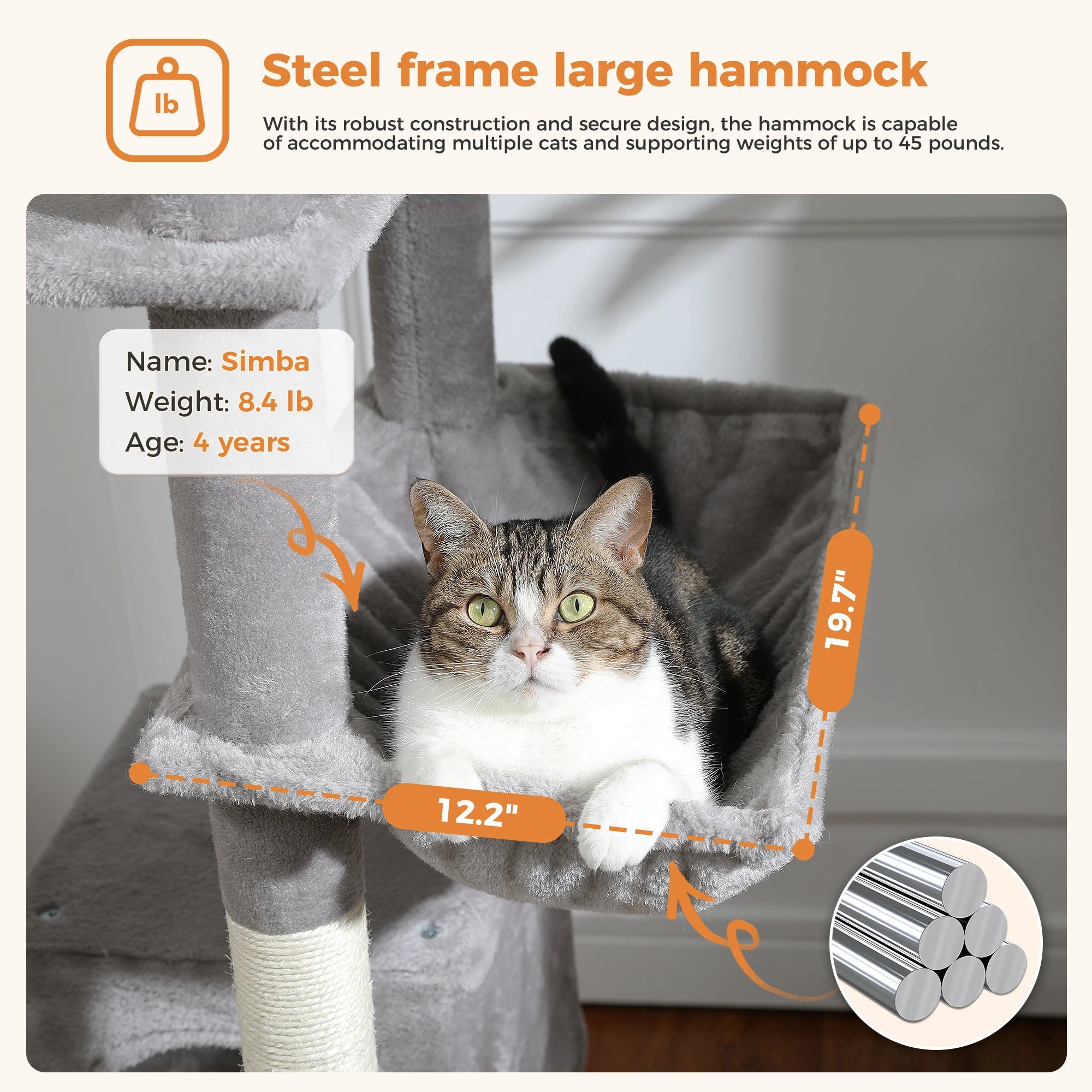 Large Cat Tower Multi-Level Plush Cat Condo
