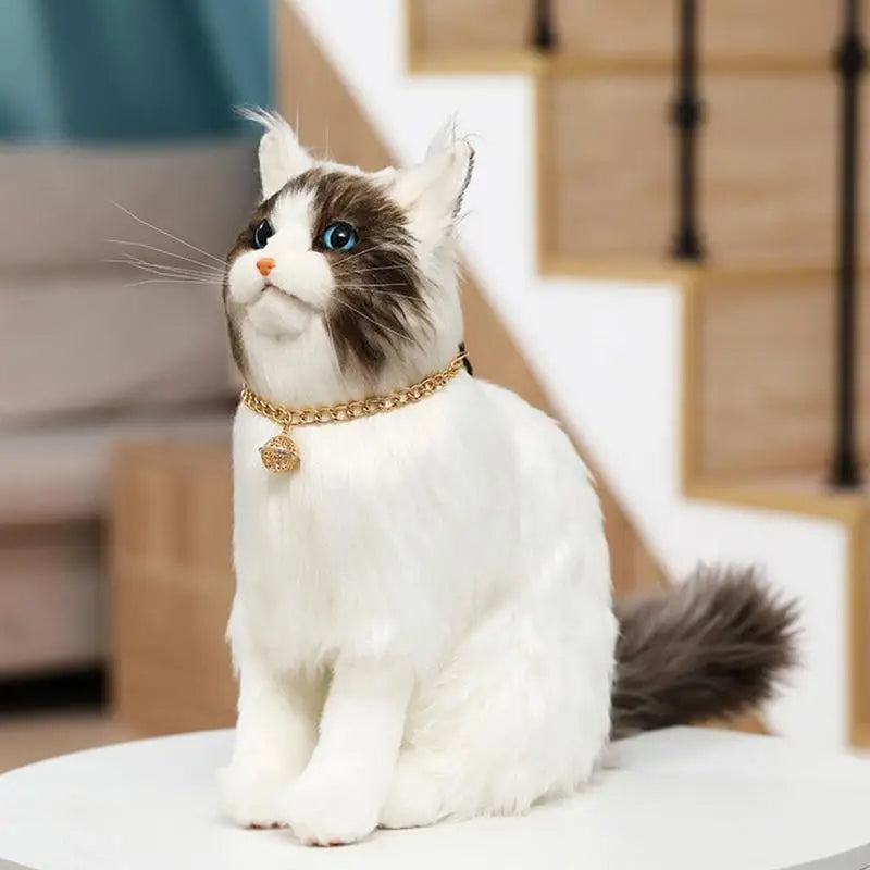 Cat Jewelry - Chain Collar With Bell (Golden)