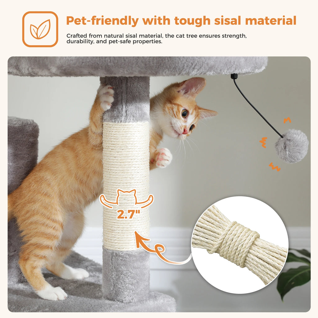 Large Cat Tower Multi-Level Plush Cat Condo